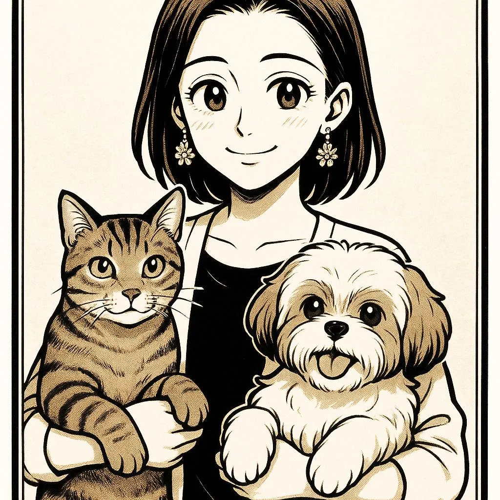 Paula Cabrera en un momento personal con sus mascotas