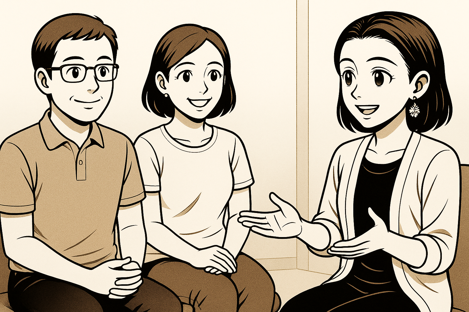 Padres en sesión de mindfulness y relajación